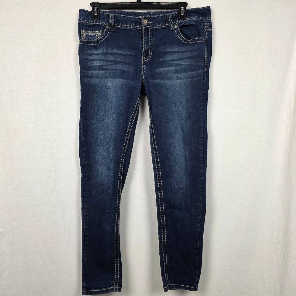 Maurices Womens Dark Wash Skinny Jeans Size 16 Stretch